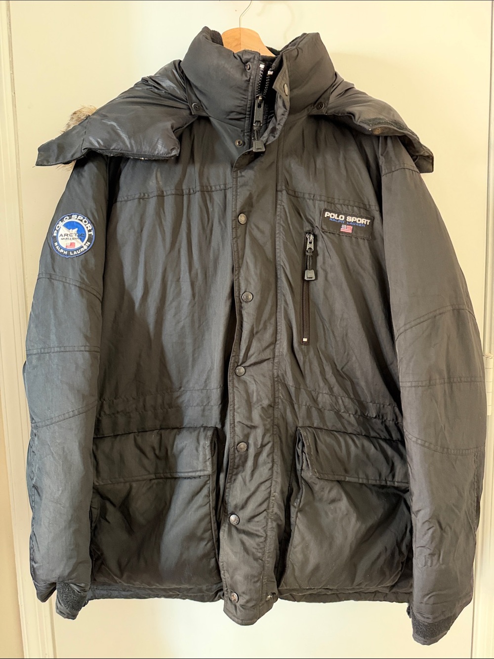 Vintage Polo by Ralph Lauren Black Polo Sport Puffer Jacket